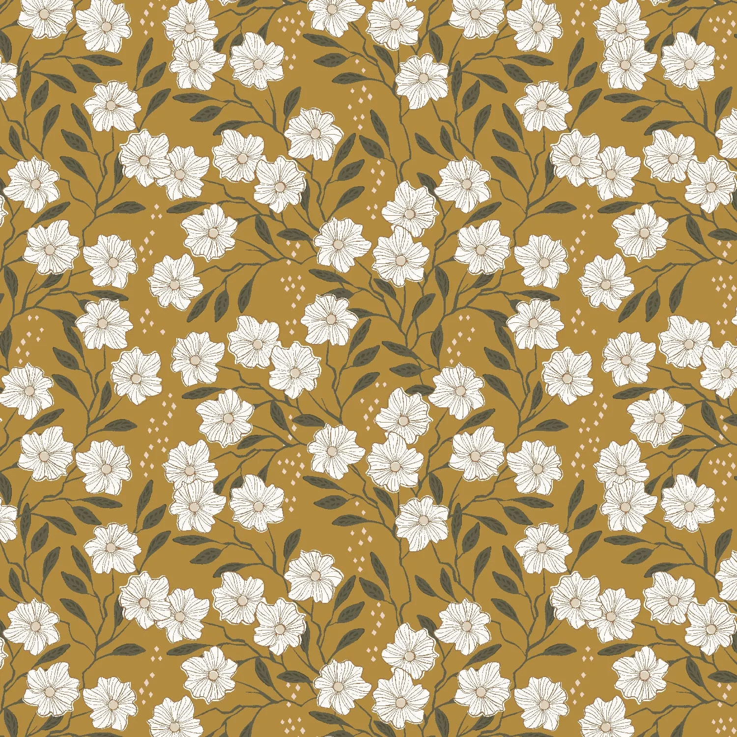 1/2 Yard - Get Out And Explore - Wild Vines - Dandelion Fabric - MT101-DA3