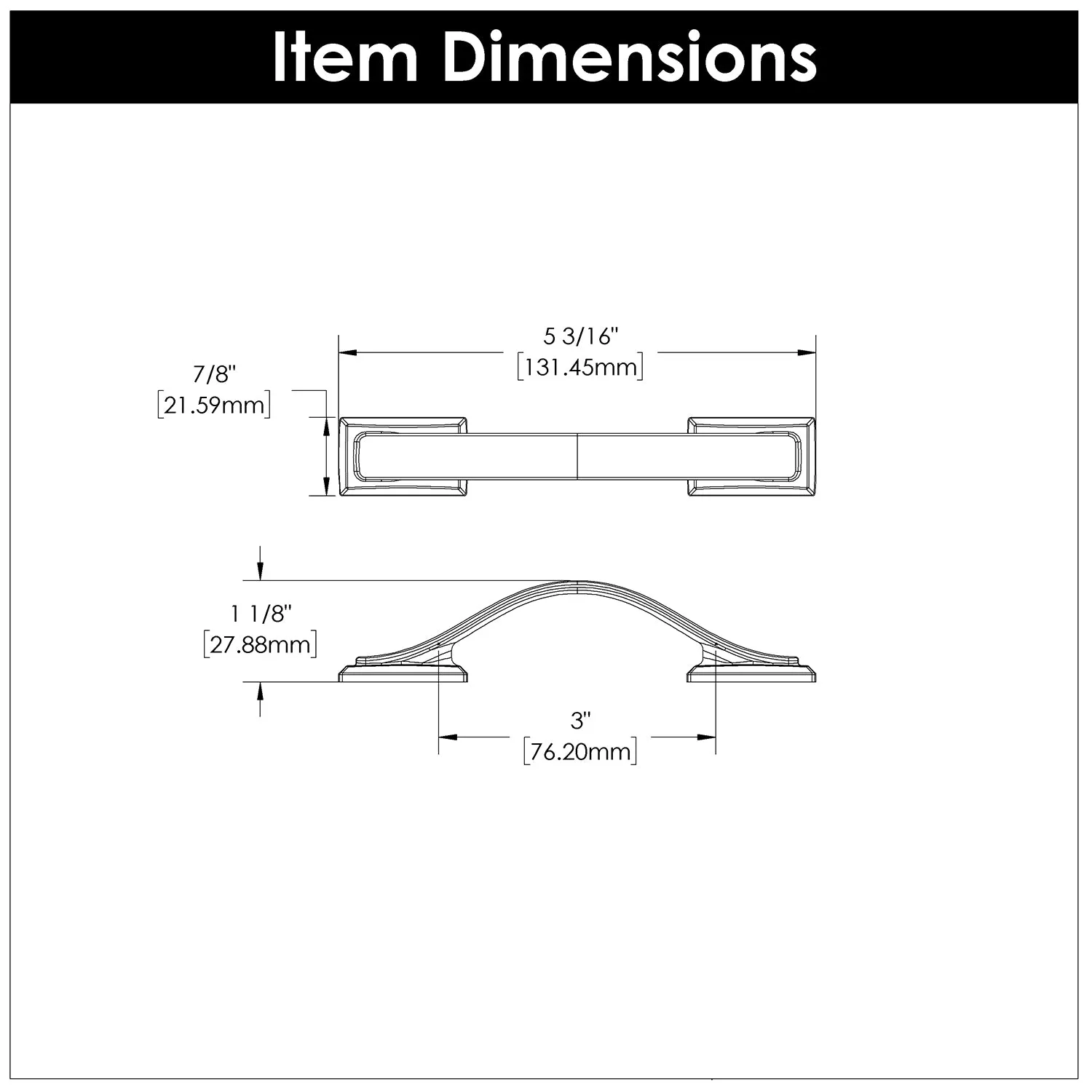 3 inch (76mm) Dover Pull
