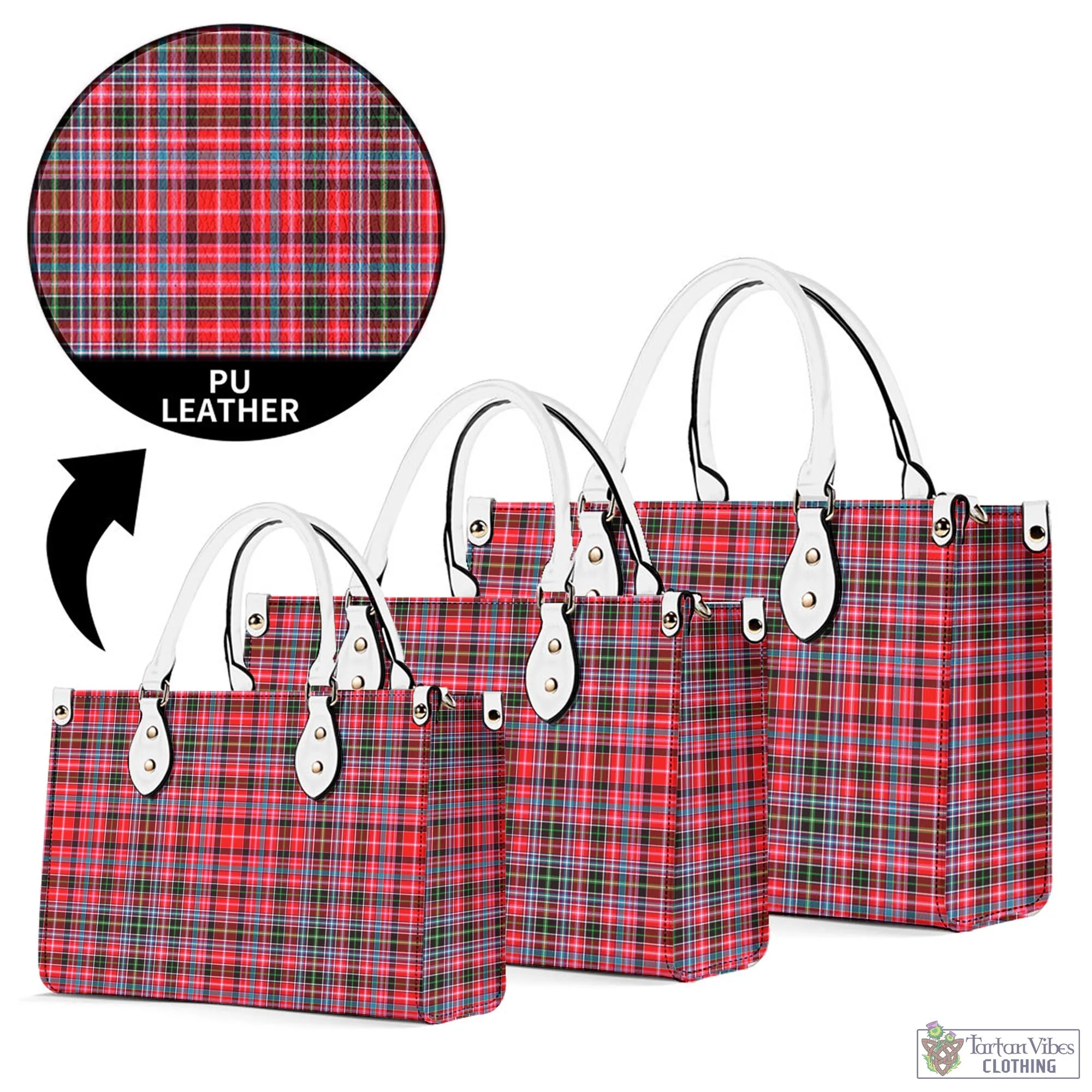 Aberdeen District Tartan Luxury Leather Handbags