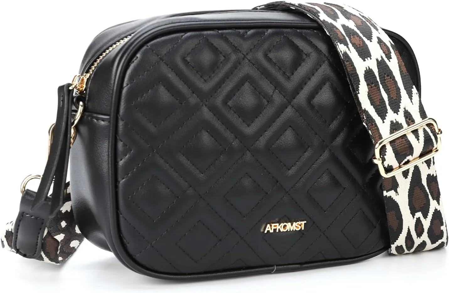 AFKOMST Woven Crossbody Bags for Women Small Summer Purse and Boho Handbags with Tassels,Vegen Leather