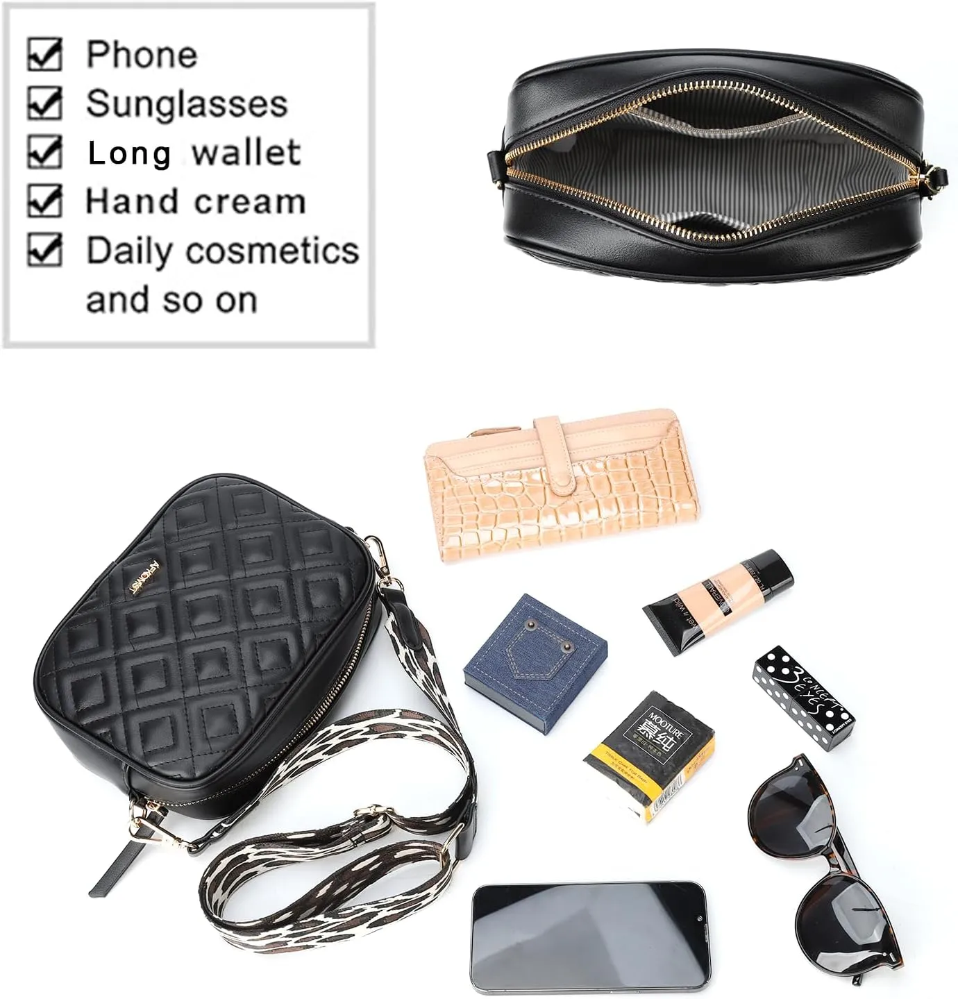 AFKOMST Woven Crossbody Bags for Women Small Summer Purse and Boho Handbags with Tassels,Vegen Leather