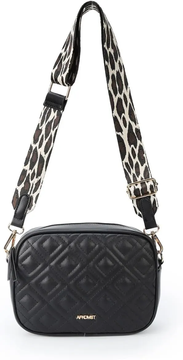 AFKOMST Woven Crossbody Bags for Women Small Summer Purse and Boho Handbags with Tassels,Vegen Leather
