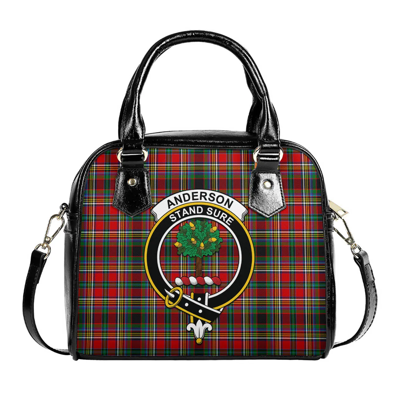 Anderson of Arbrake Tartan Shoulder Handbags with Family Crest