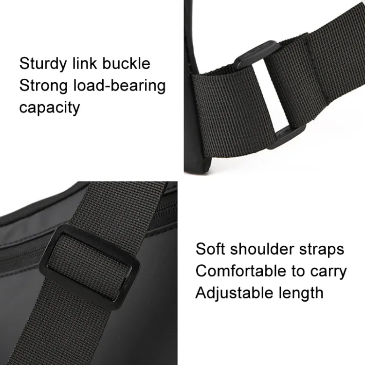 Anti-theft Fit Triangle Bag Leisure Leather Film Crossbody Chest Bag(Black)