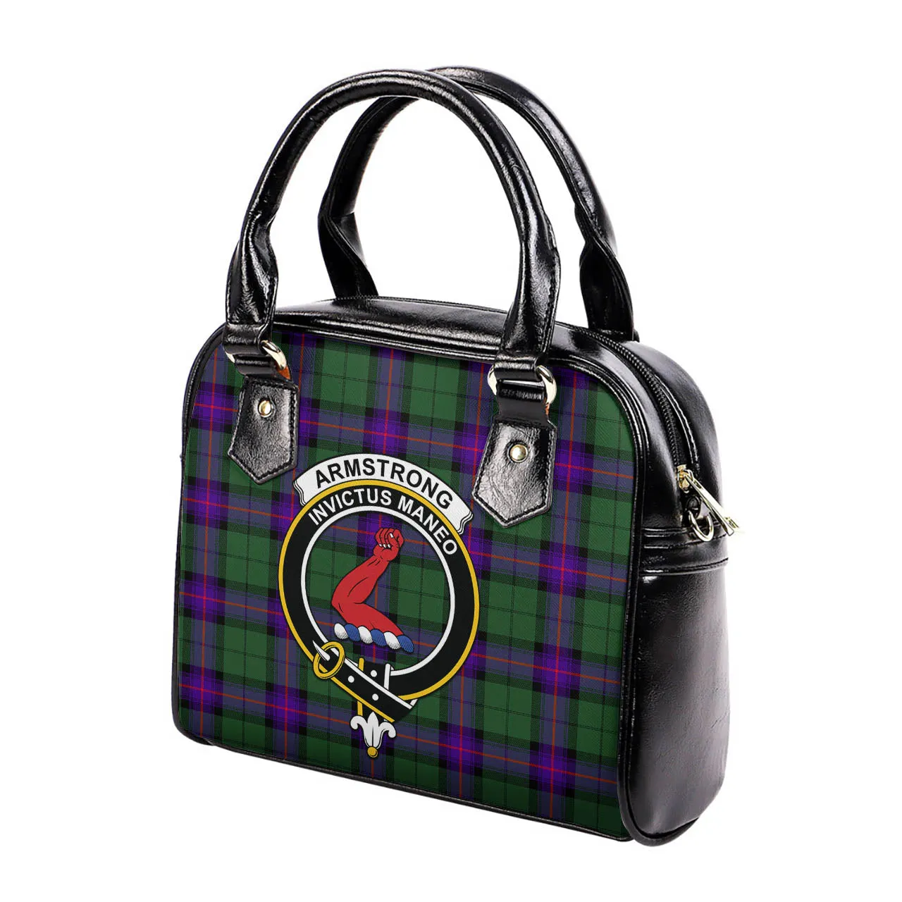 Armstrong Modern Tartan Shoulder Handbags with Family Crest