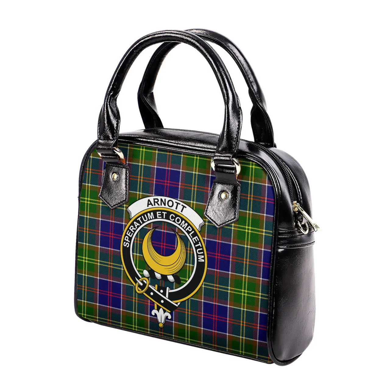 Arnott Tartan Shoulder Handbags with Family Crest
