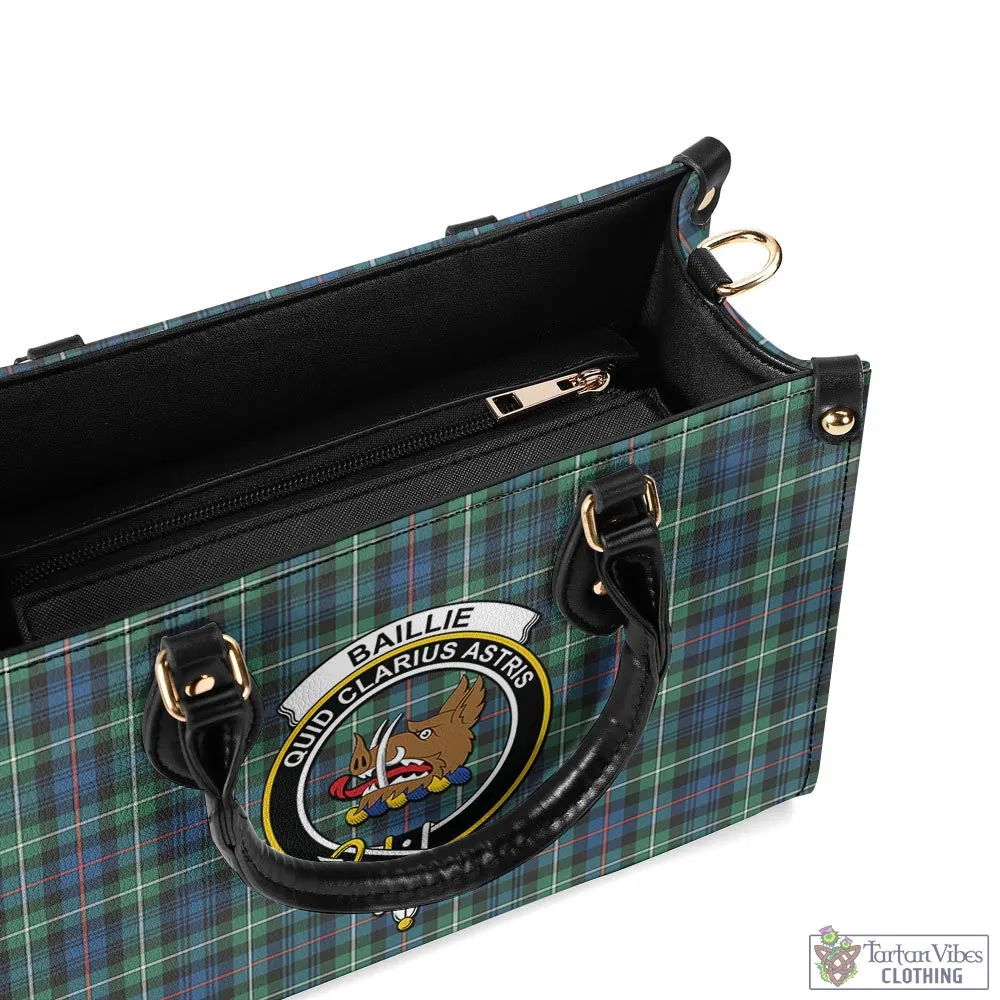 Baillie Ancient Tartan Luxury Leather Handbags with Family Crest