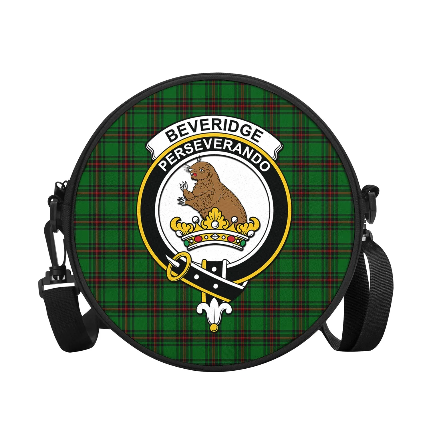 Beveridge Tartan Round Satchel Bags with Family Crest