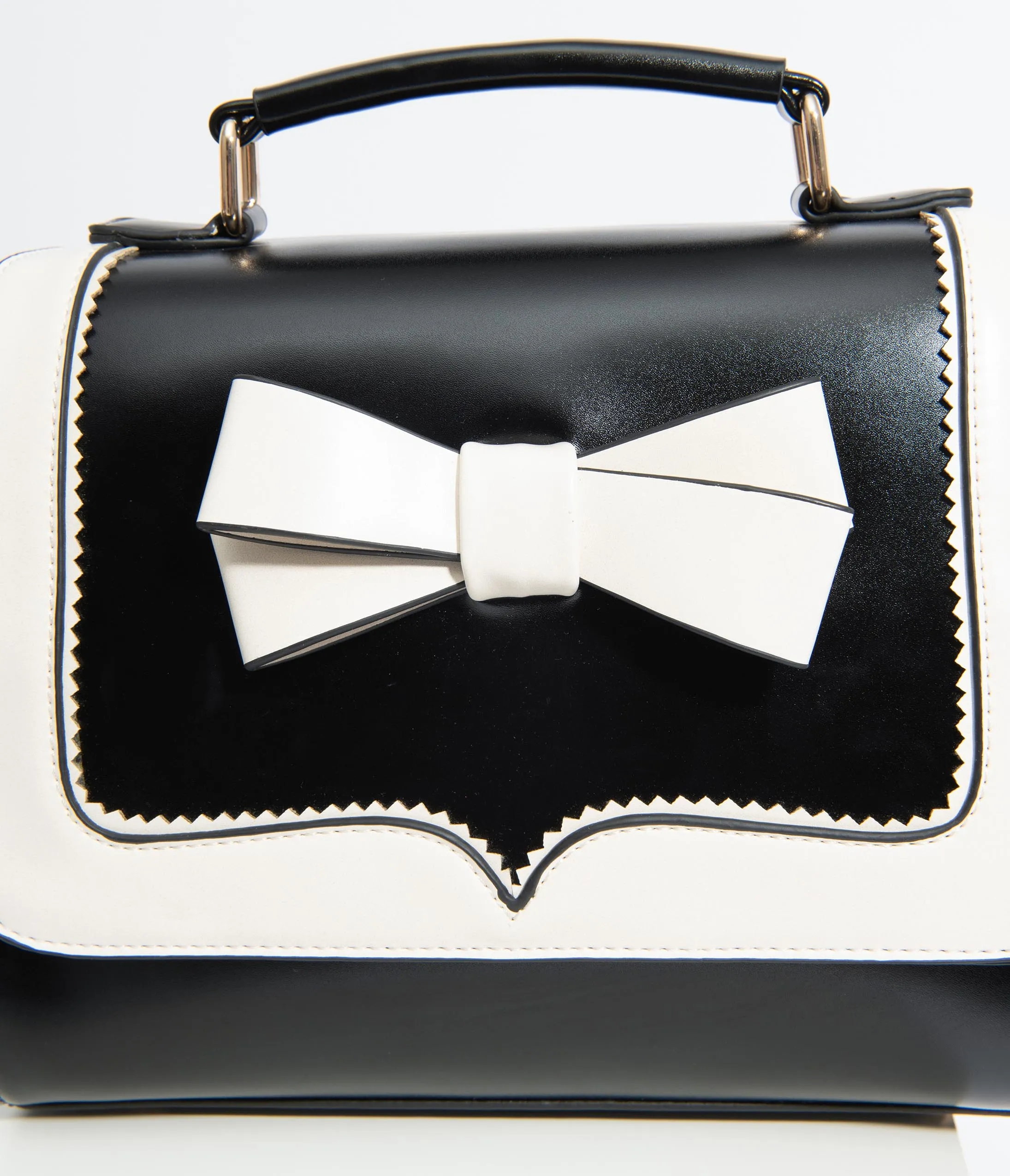 Black & White Bow Leatherette Purse