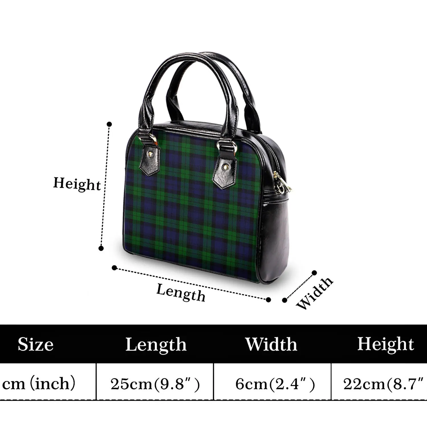 Black Watch Tartan Shoulder Handbags