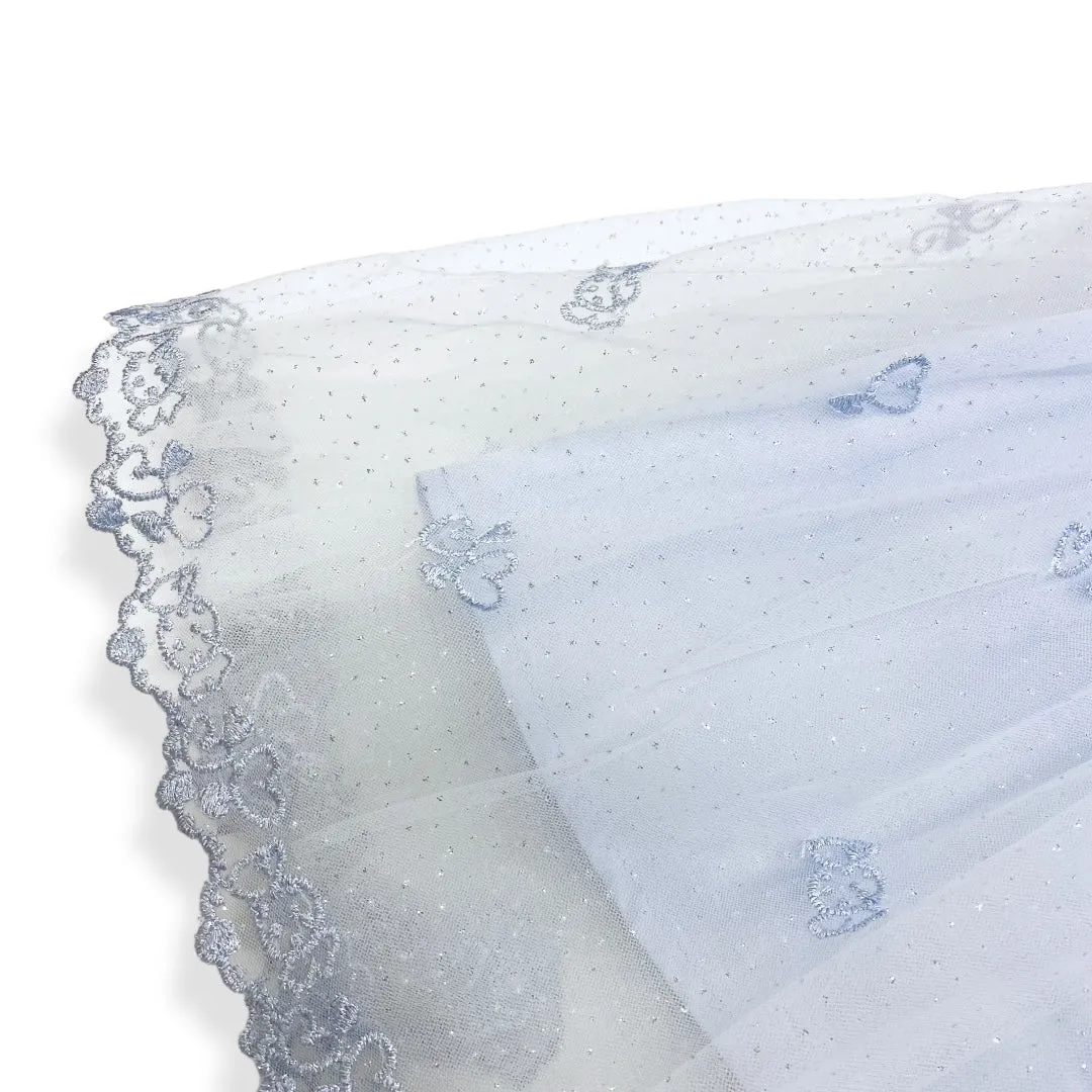 Blue Heart Candy Embroidery Mesh Dress