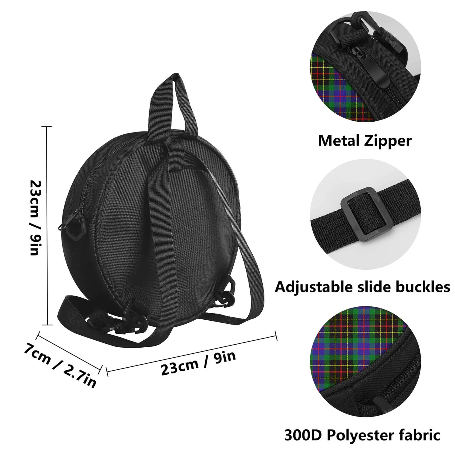 Brodie Hunting Modern Tartan Round Satchel Bags