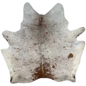 Brown and White Speckled Brazilian Cowhide - 6'11" x 6'6" (BRSP2511)