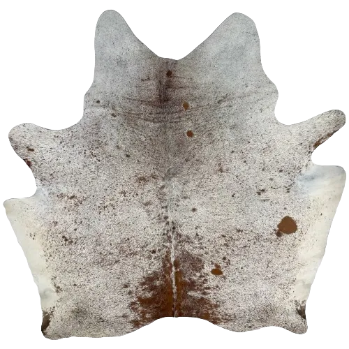 Brown and White Speckled Brazilian Cowhide - 6'11" x 6'6" (BRSP2511)