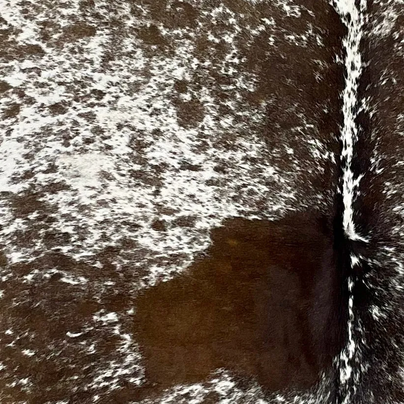 Brown and White Speckled Brazilian Cowhide - 6'9" x 5'7" (BRSP2854)