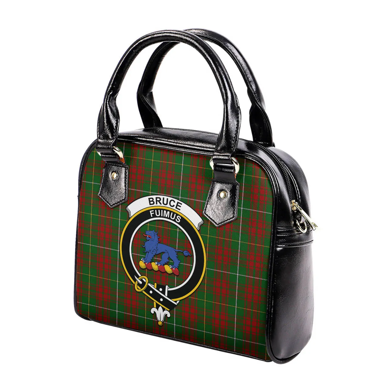 Bruce Hunting Tartan Shoulder Handbags with Family Crest