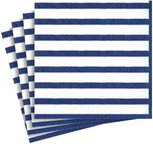 Caspari Bretagne Paper Cocktail Napkins in Blue - 20 Per Package