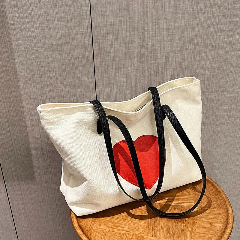 CL1110 - White Heart Tote Handbag