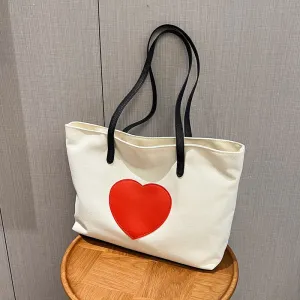 CL1110 - White Heart Tote Handbag