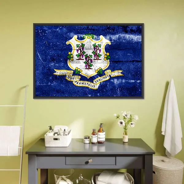 Connecticut Flag Canvas Wall Art