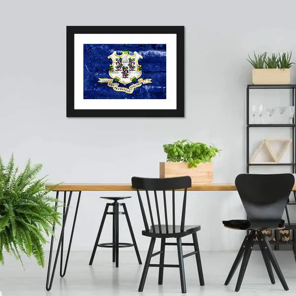 Connecticut Flag Canvas Wall Art