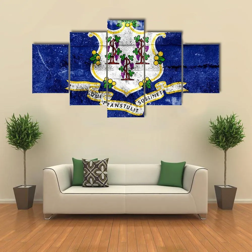 Connecticut Flag Canvas Wall Art