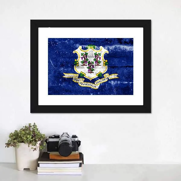 Connecticut Flag Canvas Wall Art