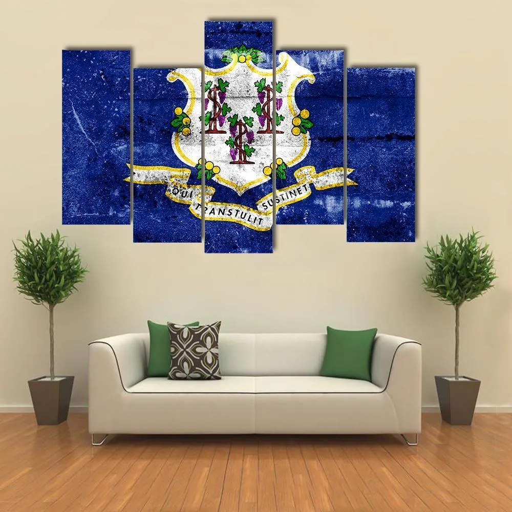 Connecticut Flag Canvas Wall Art