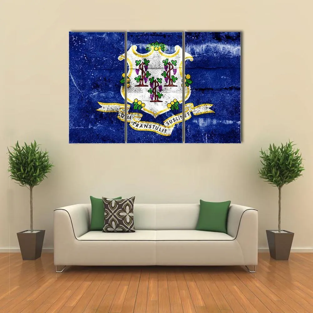 Connecticut Flag Canvas Wall Art