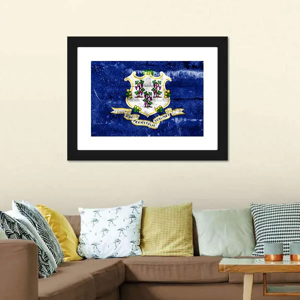 Connecticut Flag Canvas Wall Art