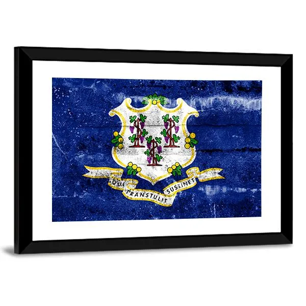 Connecticut Flag Canvas Wall Art