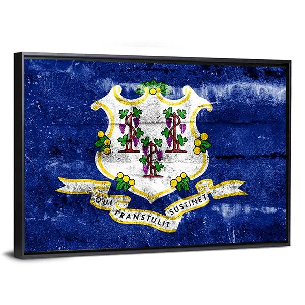 Connecticut Flag Canvas Wall Art