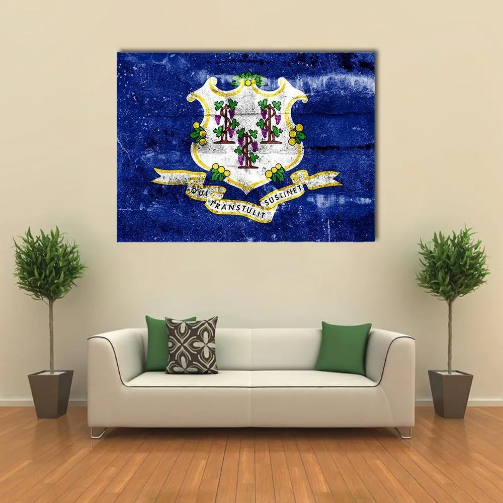 Connecticut Flag Canvas Wall Art