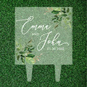 Custom Eucalyptus Greenery Square Acrylic Cake Topper Collection