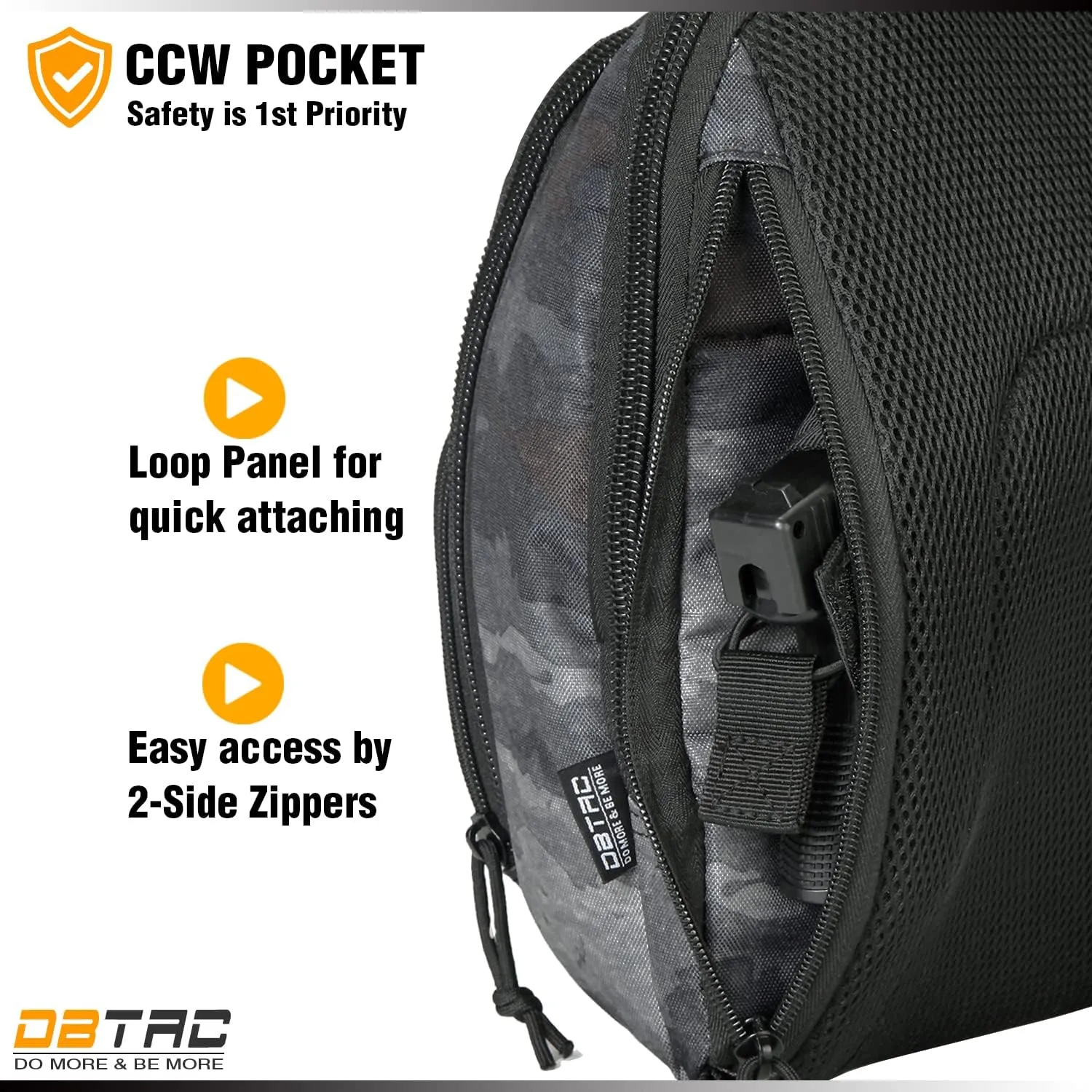DBTAC Tactical Sling Bag | 8L Military Shoulder Chest Pack for Full Size Concealed Carry, Range, Travel, Outdoor Sports