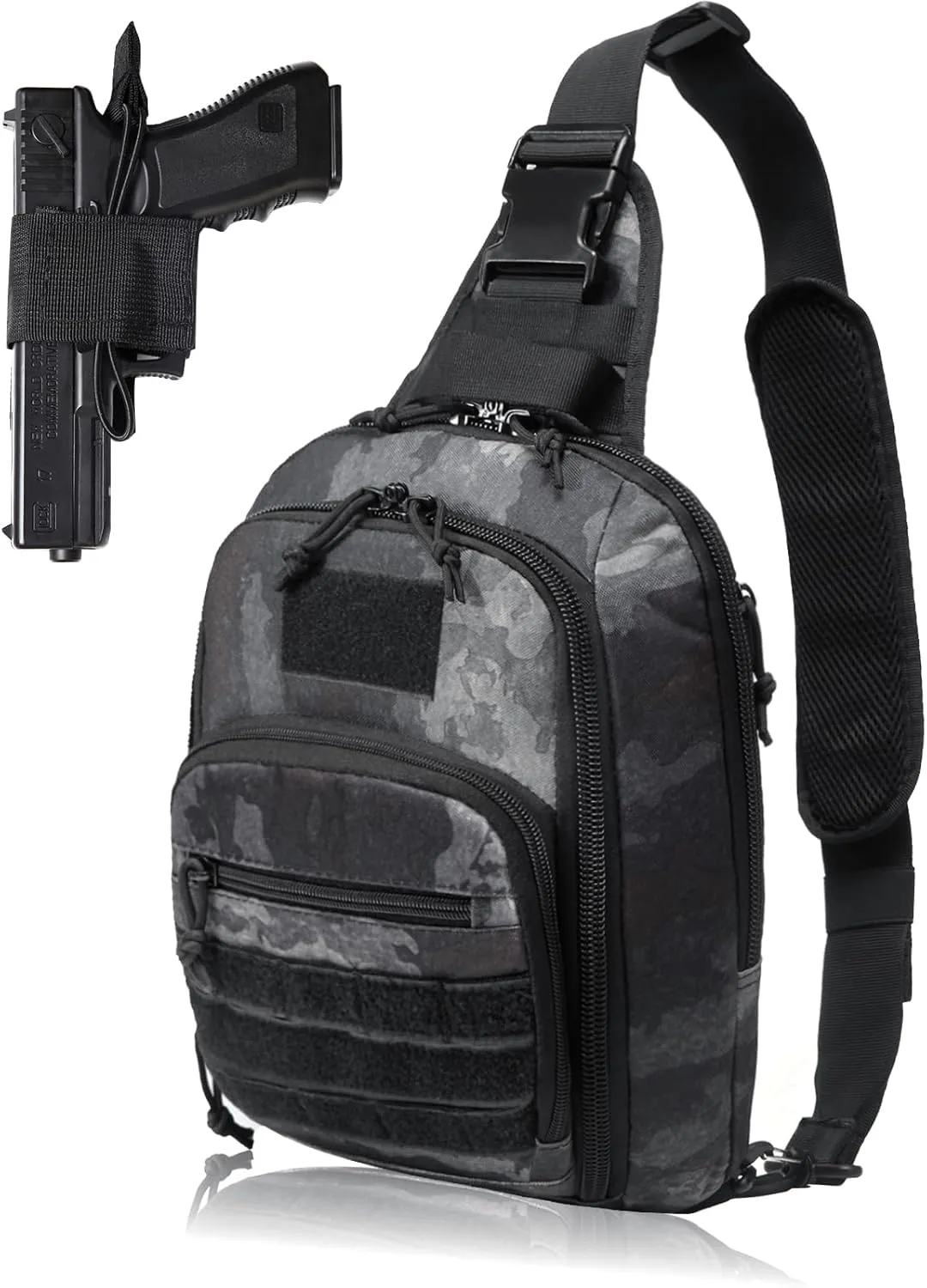 DBTAC Tactical Sling Bag | 8L Military Shoulder Chest Pack for Full Size Concealed Carry, Range, Travel, Outdoor Sports
