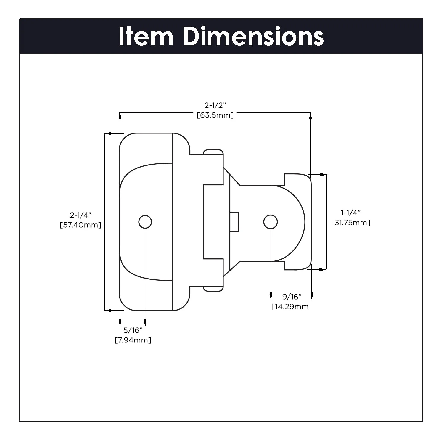 Double Demountable 1/2 Inch Overlay (2-Pack) Hinge