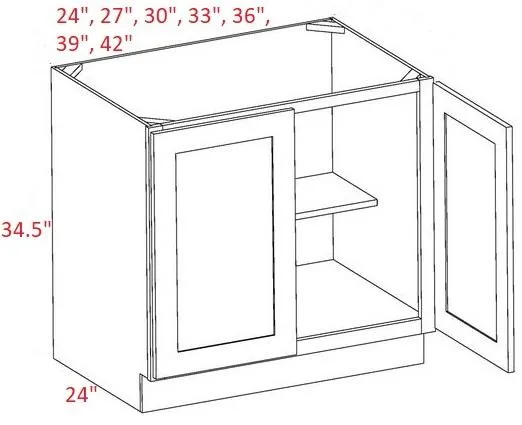 EB02-B33-FH Elegant Smokey Gray Assembled 33" Base Cabinet