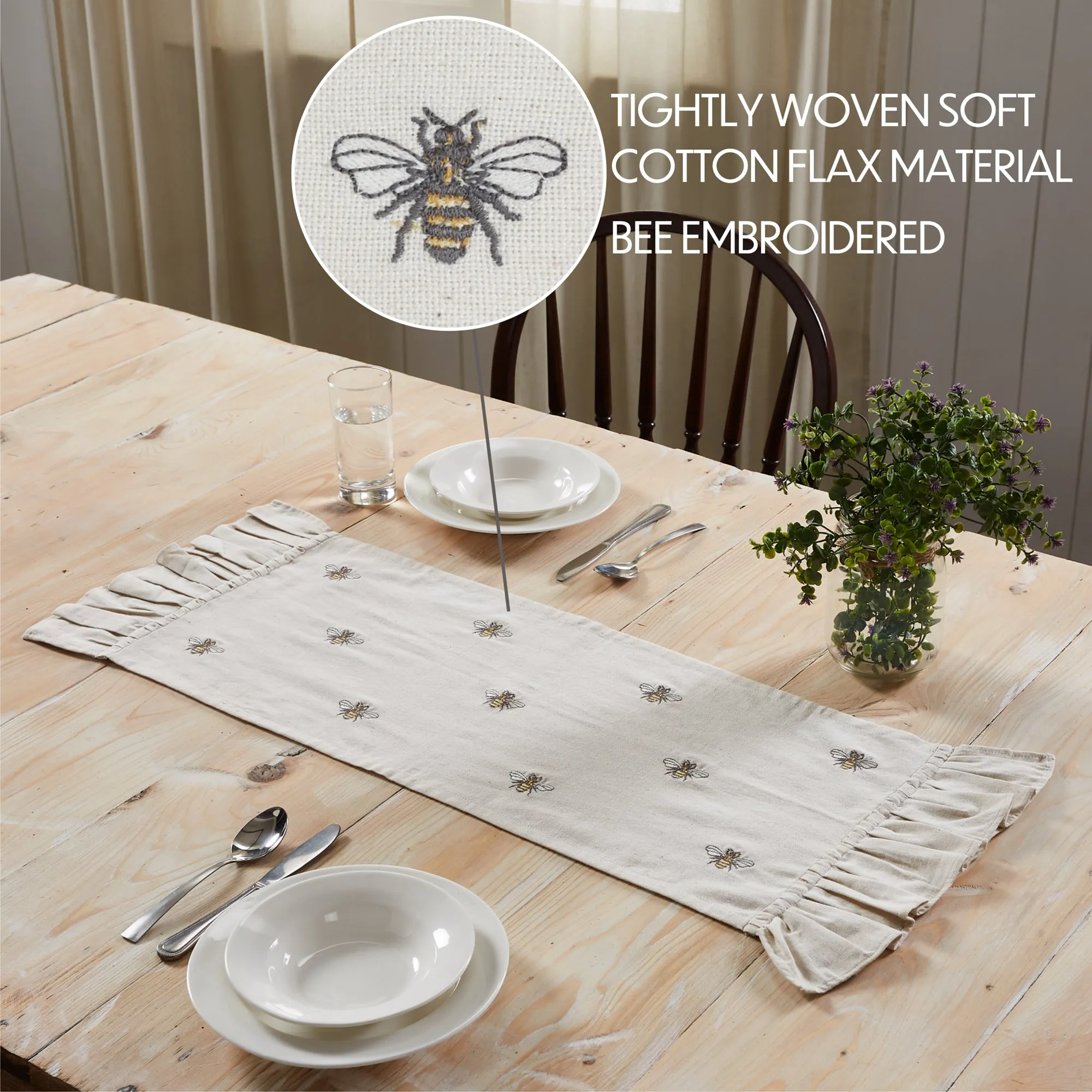 Embroidered Bee Runner