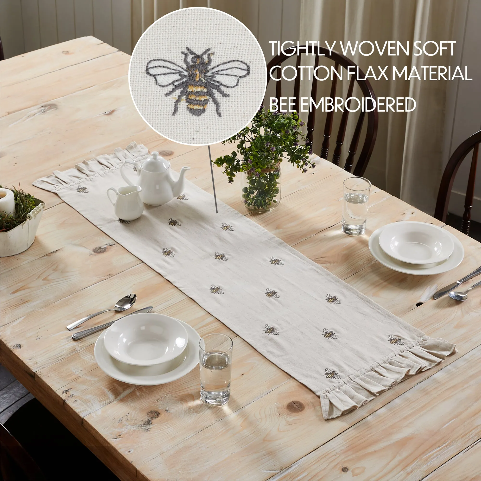 Embroidered Bee Runner
