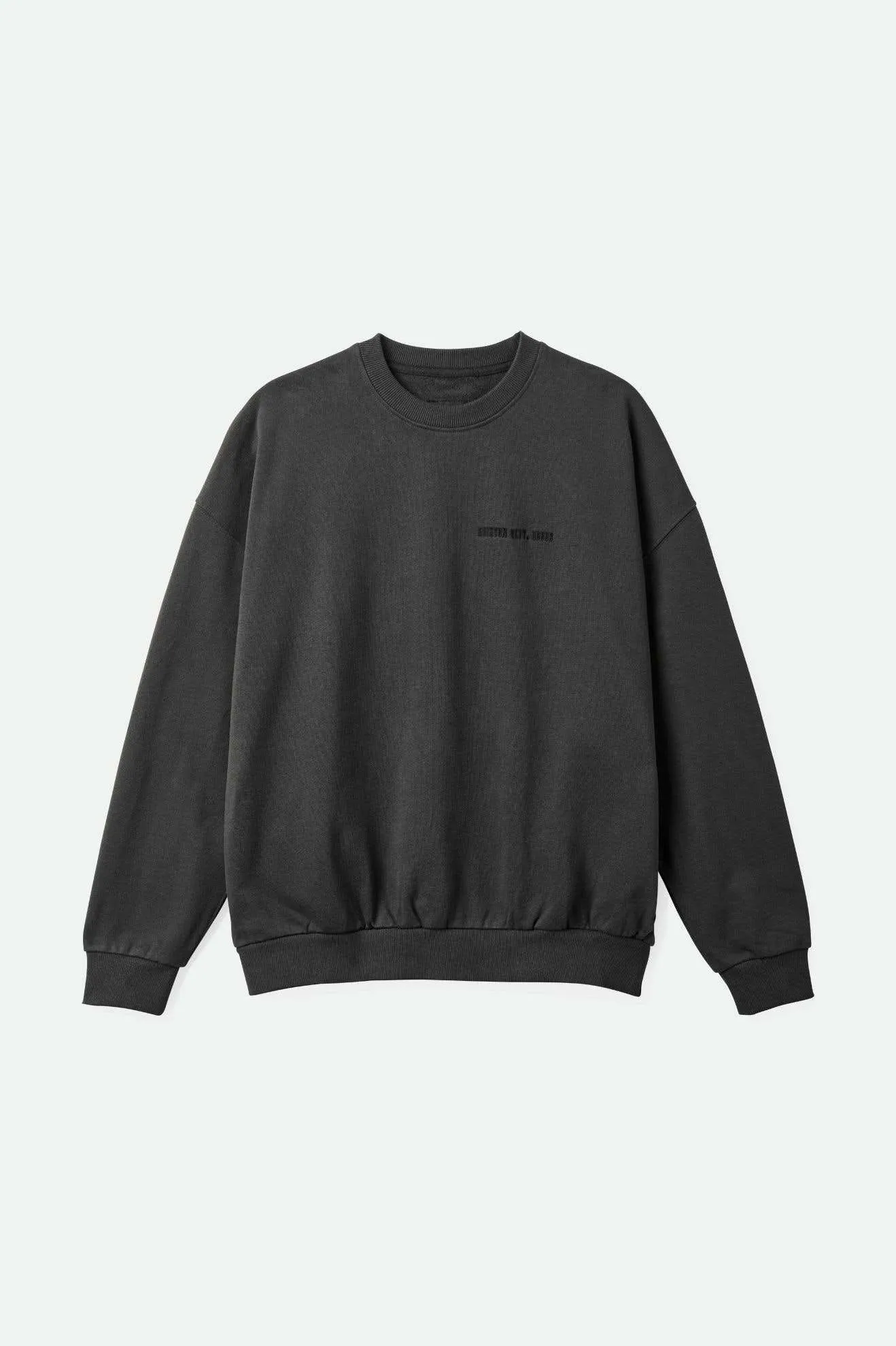 Embroidered Heavyweight Oversized Crew - Washed Black