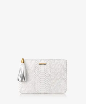GiGi New York - All In One Bag w/ Slip Pocket White Embossed Python Leather