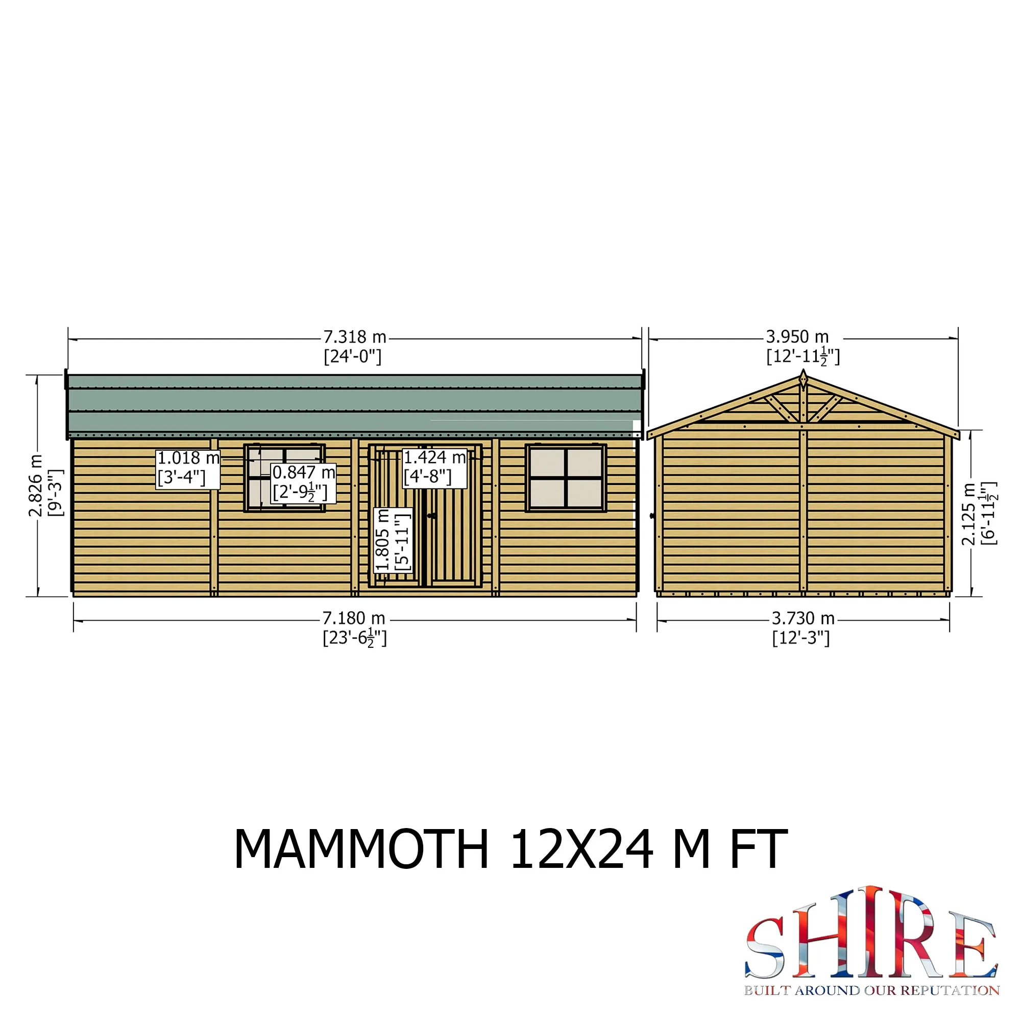 Goodwood Mammoth (12' x 24') Professional Tongue and Groove Apex Shed
