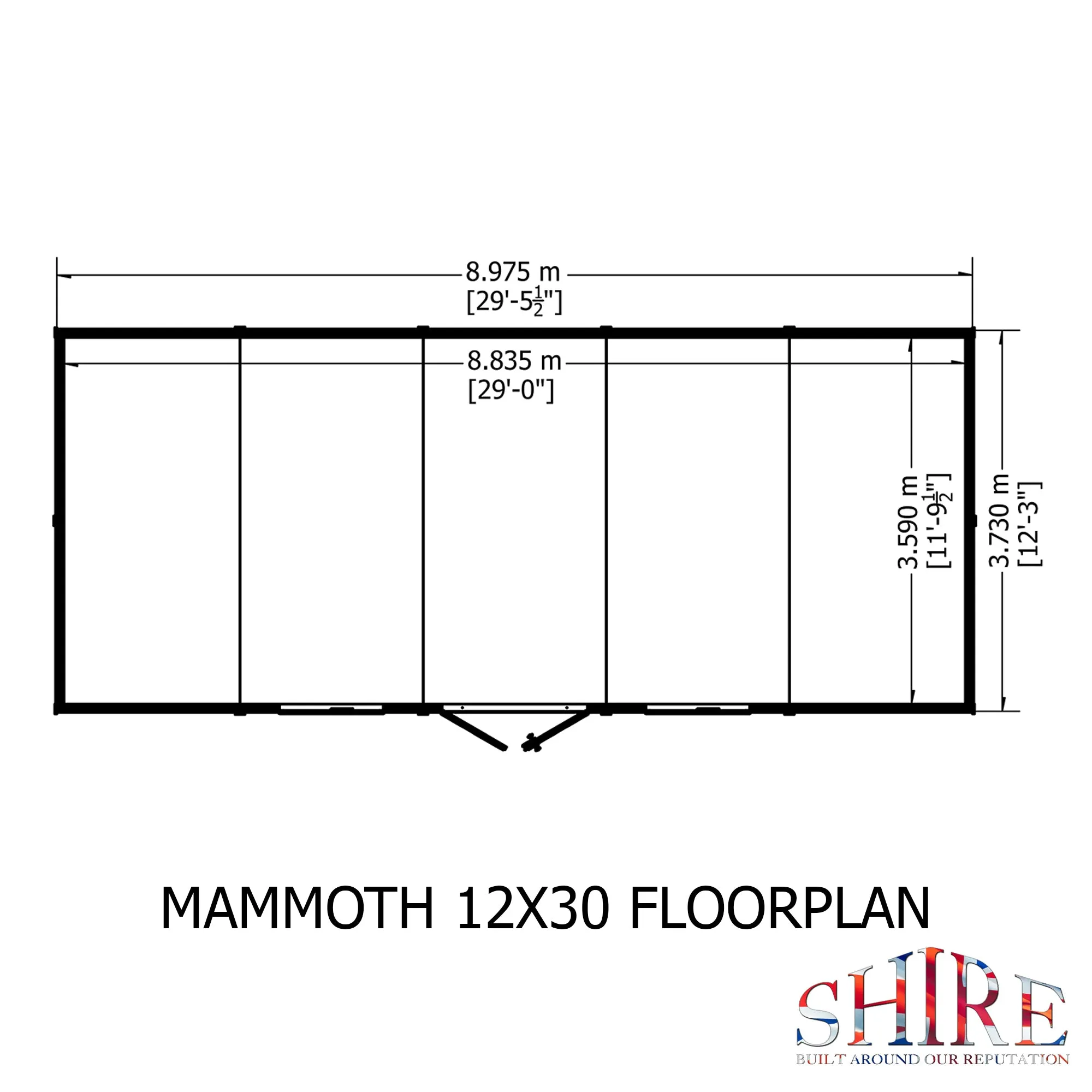 Goodwood Mammoth (12' x 30') Professional Tongue and Groove Apex Shed
