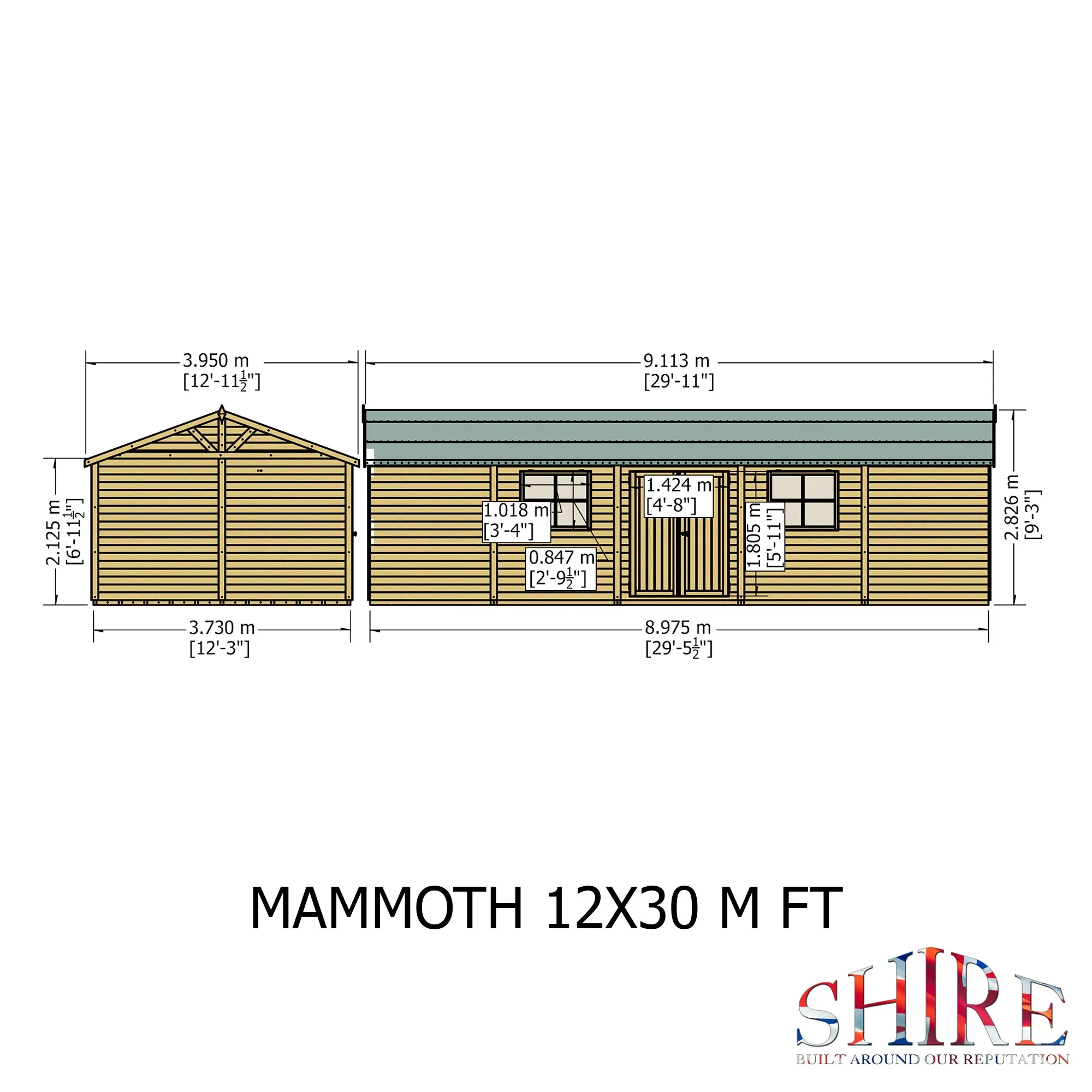 Goodwood Mammoth (12' x 30') Professional Tongue and Groove Apex Shed