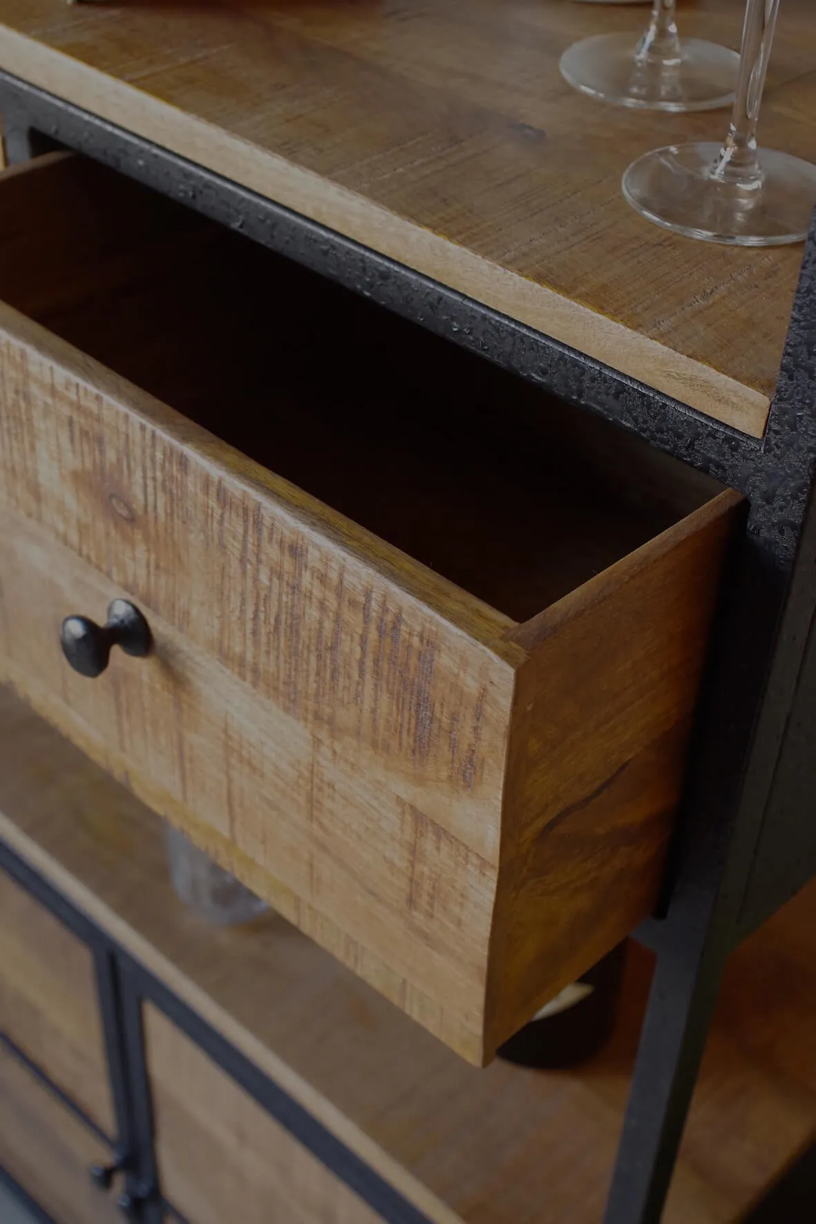 Industrial Bookcase with Cupboard and Drawers