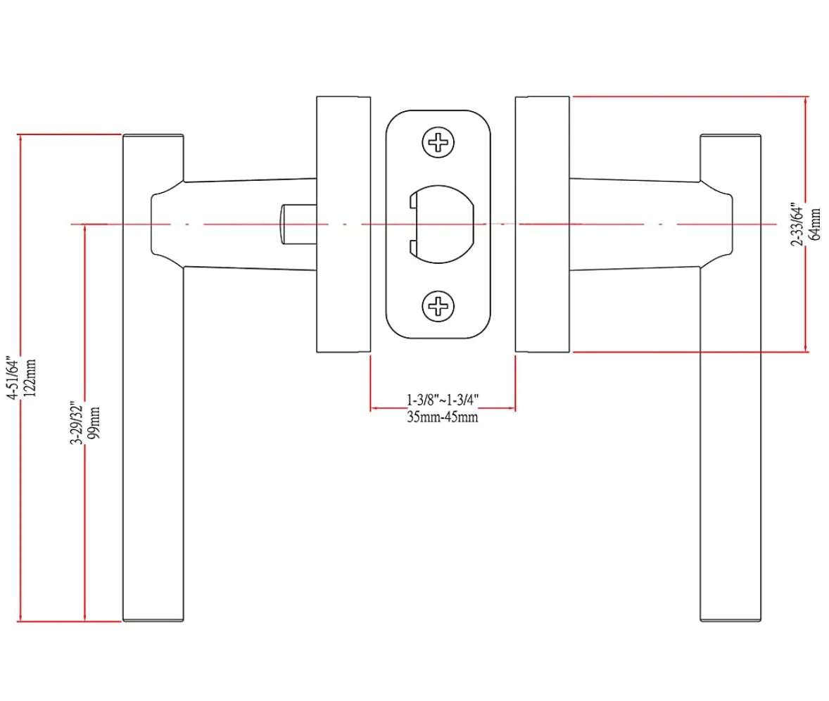 Kain Design Black Passage Door Lever