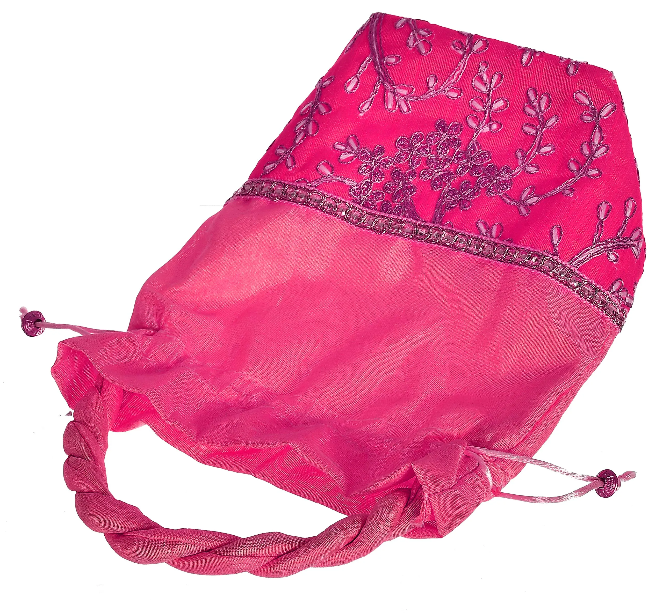 Kuber Industries Embroidered Design Drawstring Potli Bag -Pack of 2 (Pink) (HS_36_KUBMARTS019491)