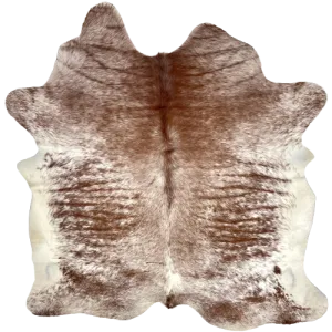 Large Reddish Brown and White Speckled Brazilian Cowhide - 7'7" x 6'2" (BRSP2098)
