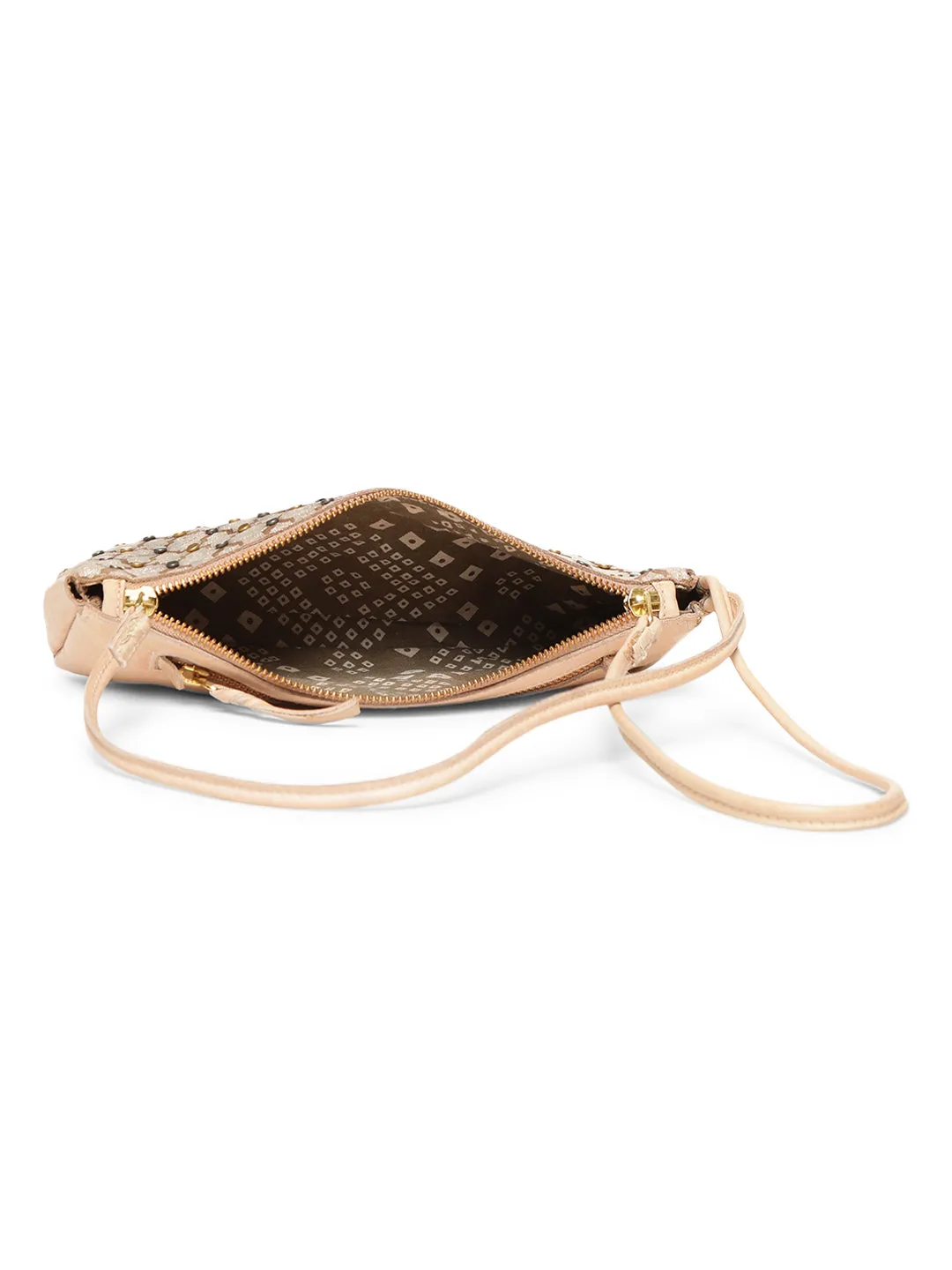 LUMINOSA: Cream Leather clutch Bag By Art N Vintage